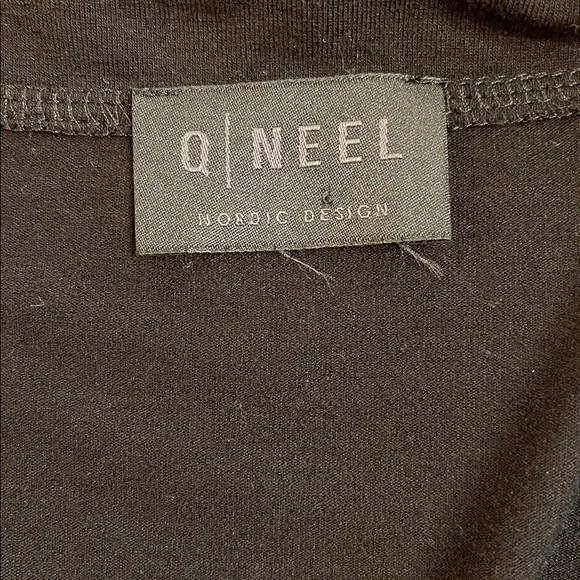 Q|NEEL Nordic Design Est L/XL Black Button Front A-Line Midi Dress - Picture 8 of 9